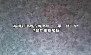 鞍钢彩涂板成功中标“一带一路”中非合作重要项目